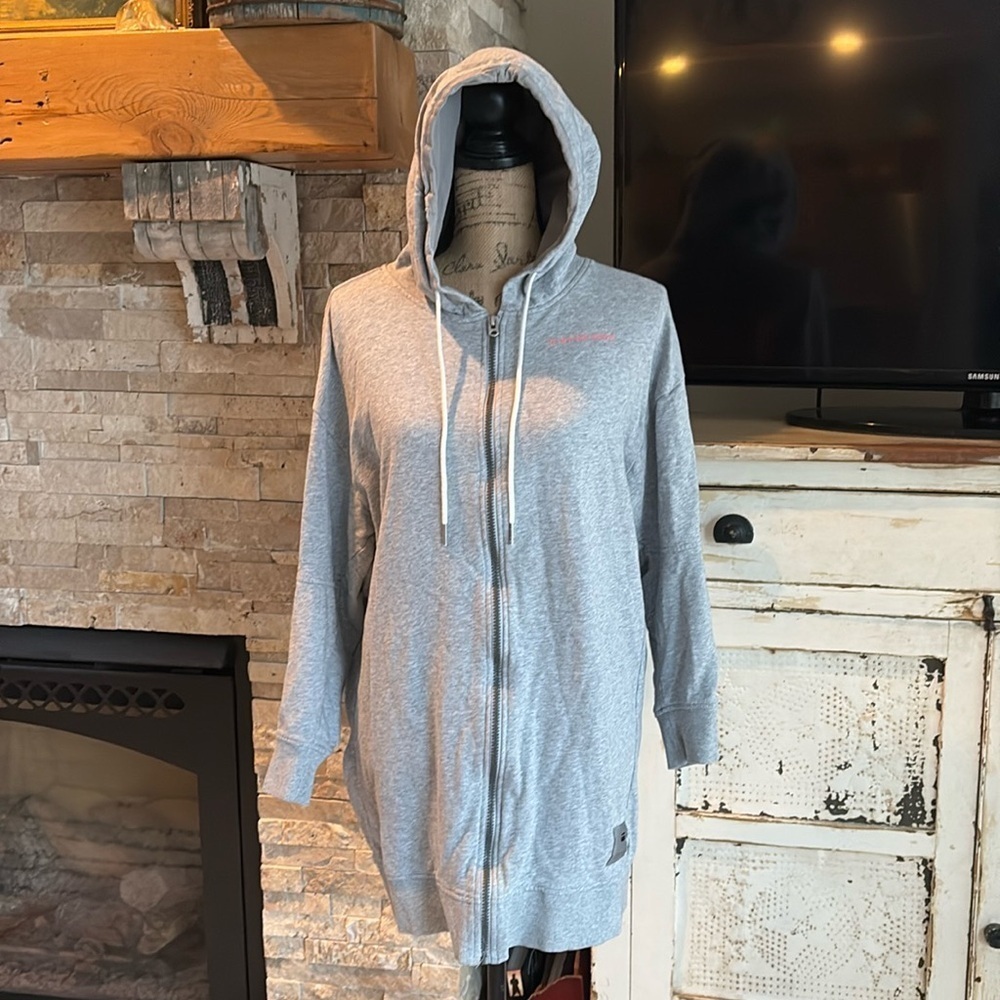 G-Star Lalja HDD zip SW Dress gray sweatshirt long line hood zip close RAW